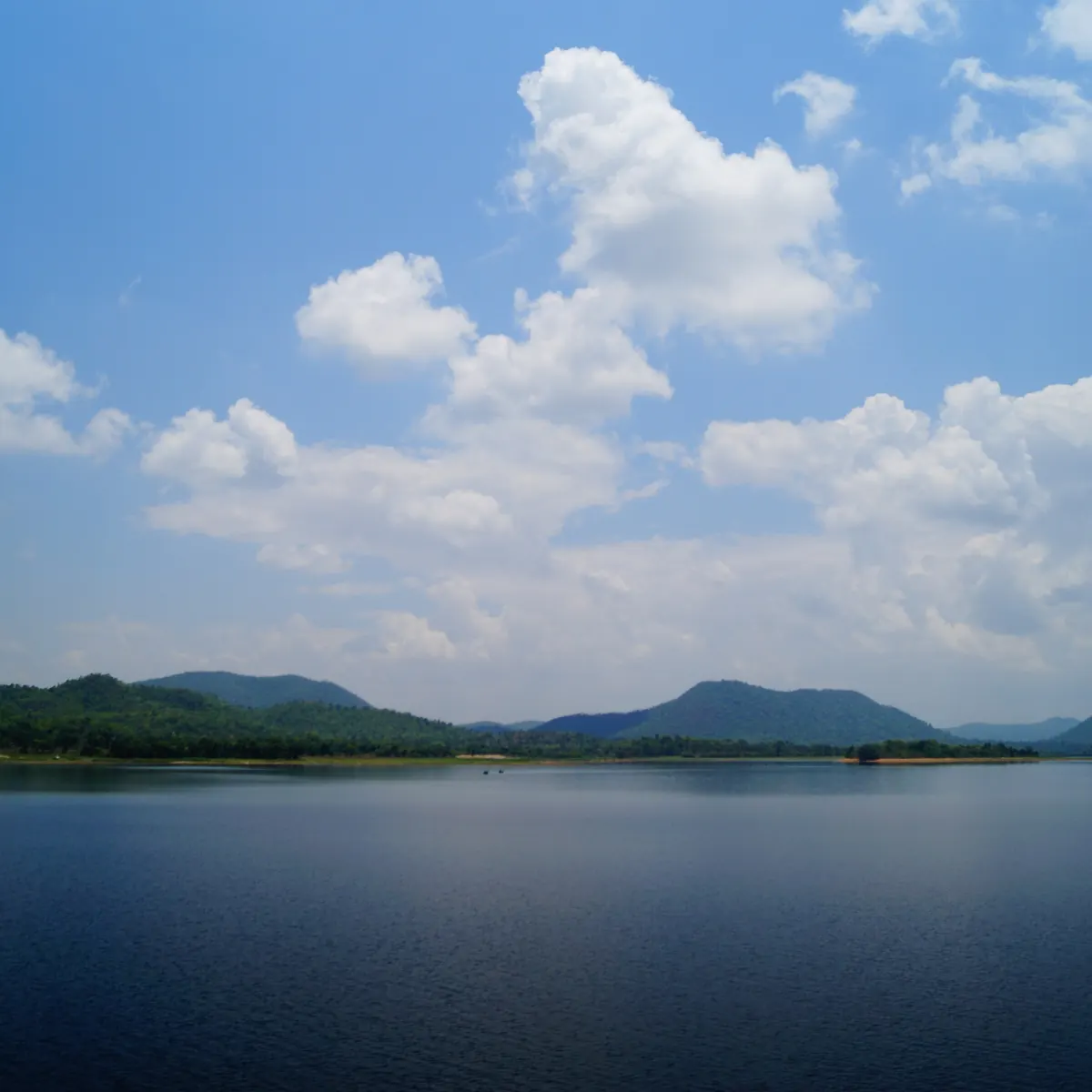 Dimna Lake and forested hills near Jamshedpur