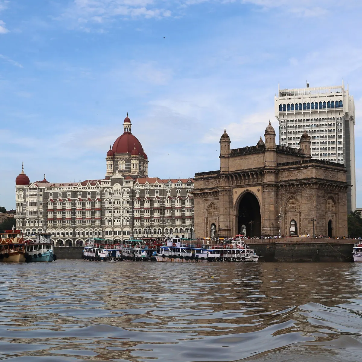 Gateway of India and Taj Mahal Palace on Mumbai's waterfront
