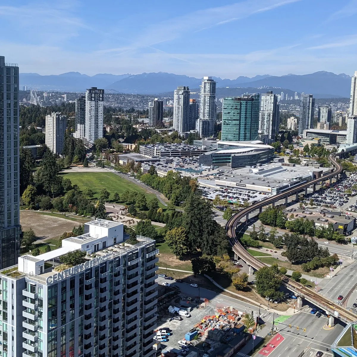 Holland Park and the Surrey Central skyline in British Columbia