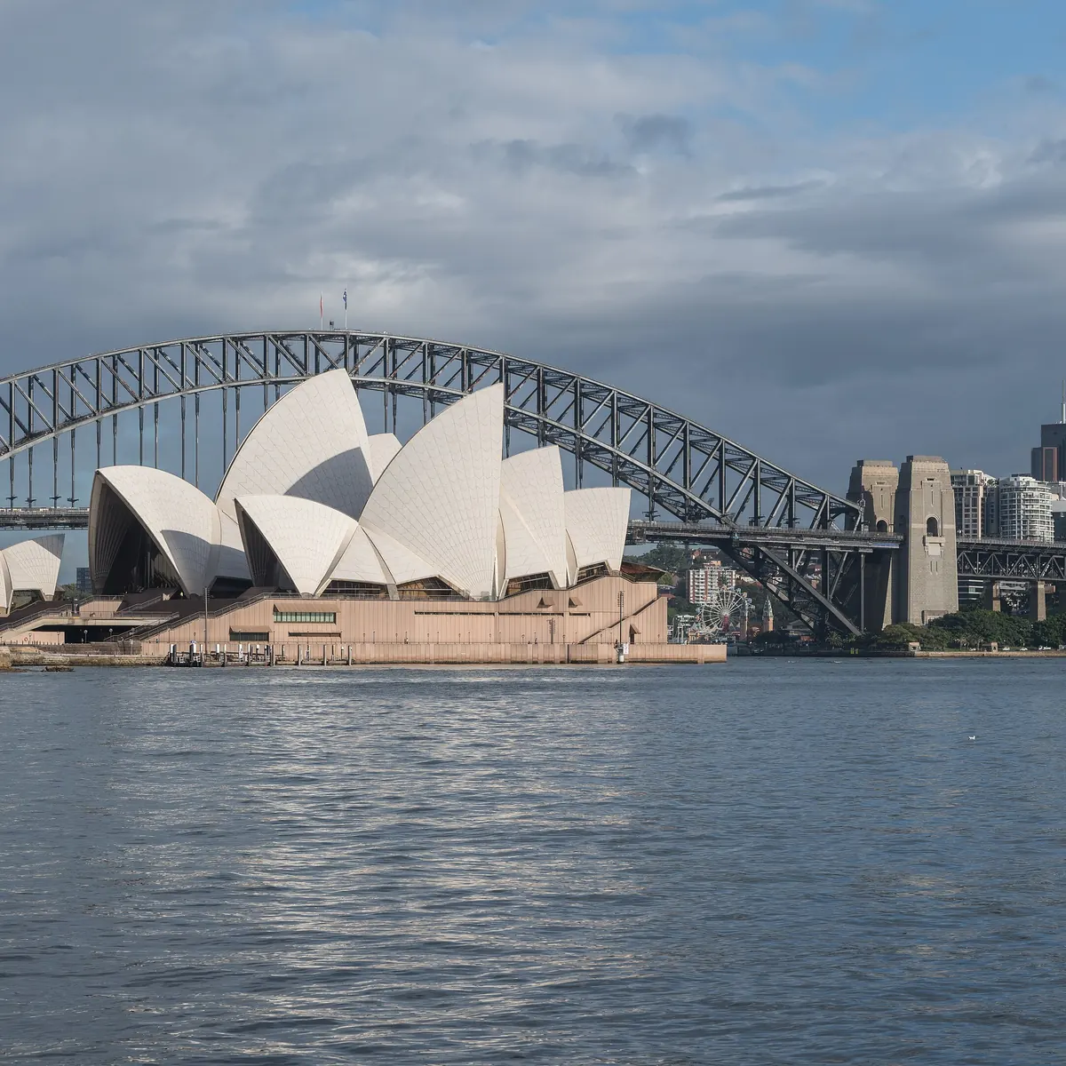 Sydney Opera House and Harbour Bridge across the harbour